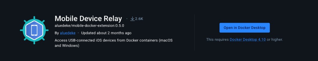 Mobile Device Relay - Docker Extension